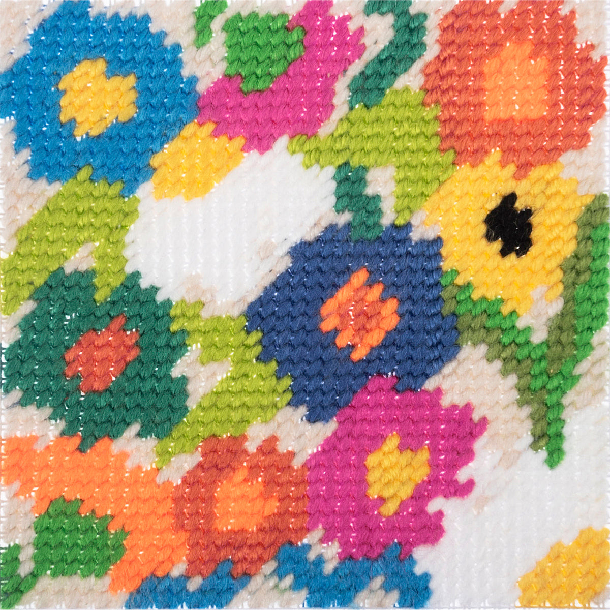 Trimits Contemporary Floral half stitch tapestry kit on printed canvas