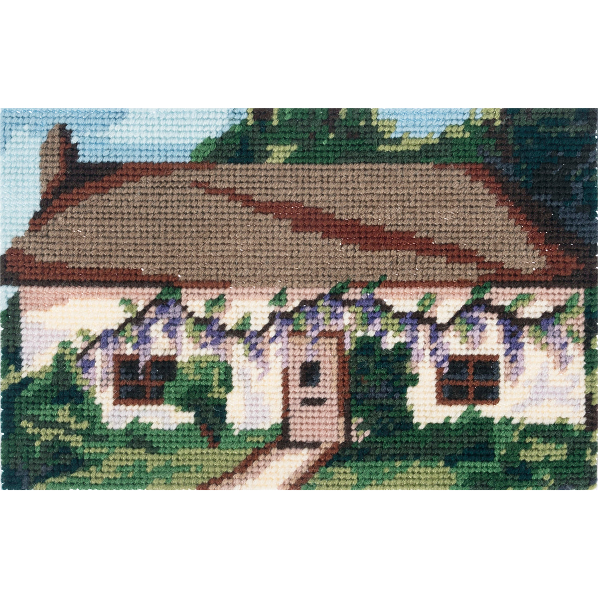 Trimits Spring Cottage half stitch tapestry kit on printed canvas
