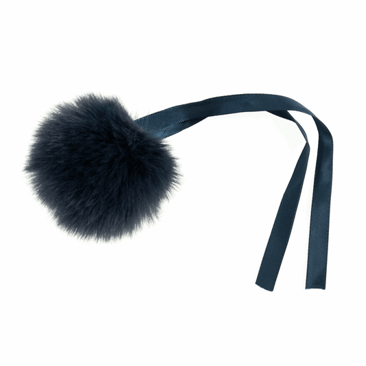Trimits Faux Fur Super Fluffy Pom Pom - Navy 6cm (Medium)