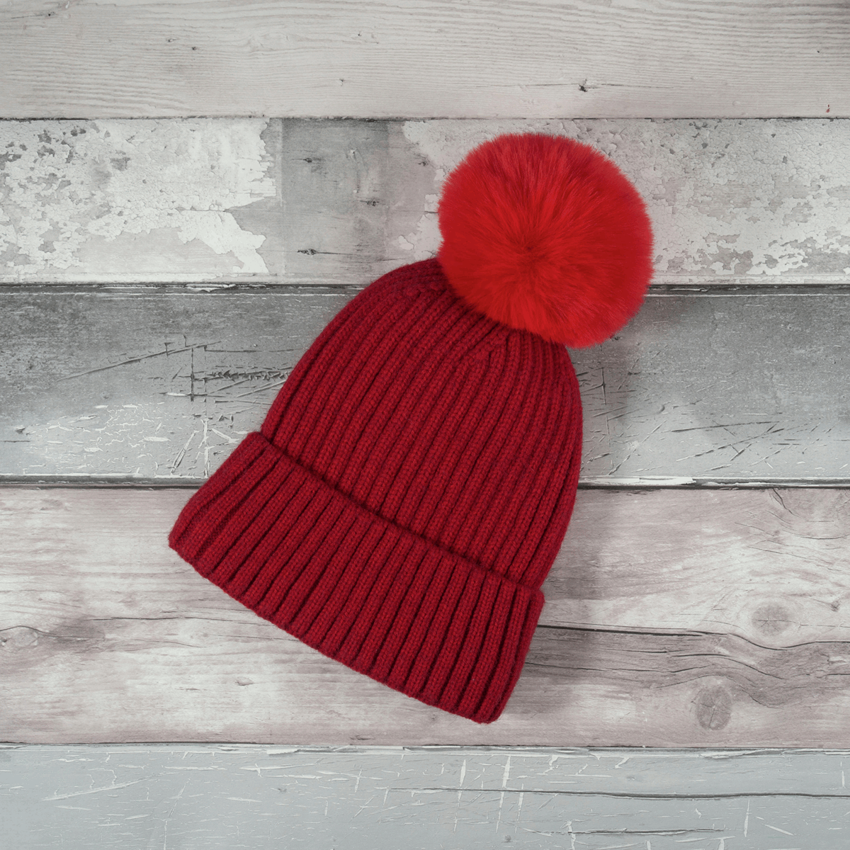 Trimits Faux Fur Super Fluffy Pom Pom - Red 11cm (Large)
