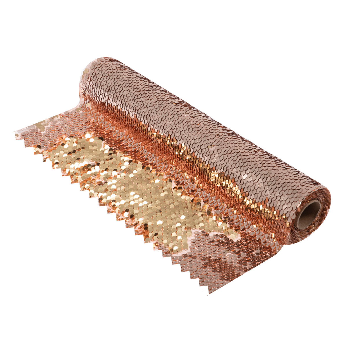 Rose Gold reversible flip sequin fabric roll