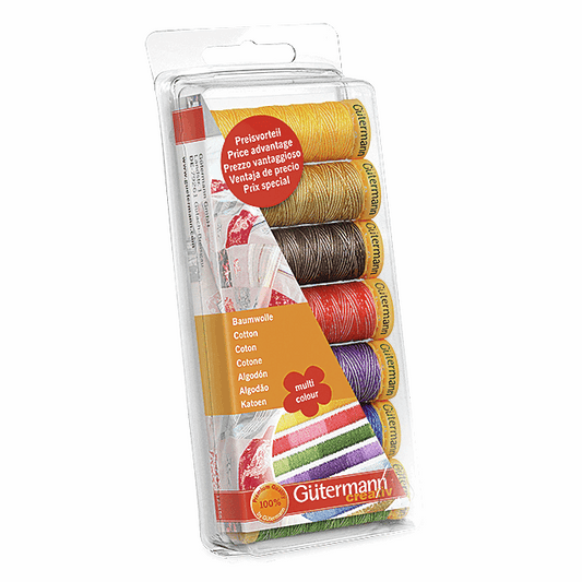 Gutermann Thread Set Cotton No.50 Multi-Colour 7 x 100m Assorted