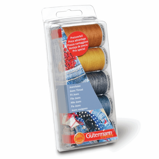 Gutermann Thread Set Jeans 3 x 100m, 2 x 200m Blues and Golds