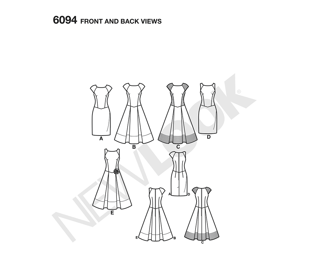 New Look N6094 sewing pattern envelope showing misses' dress