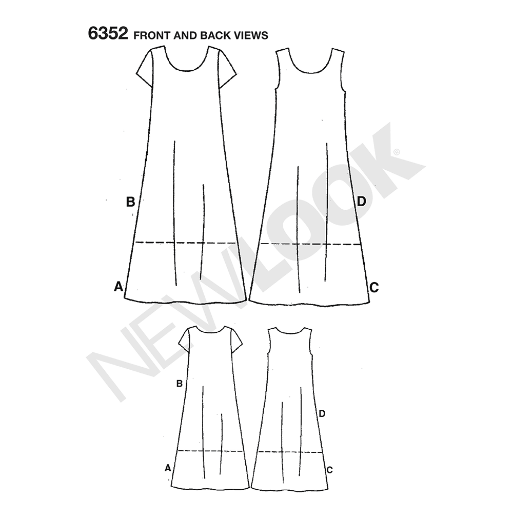 New Look N6352 sewing pattern envelope showing a dress