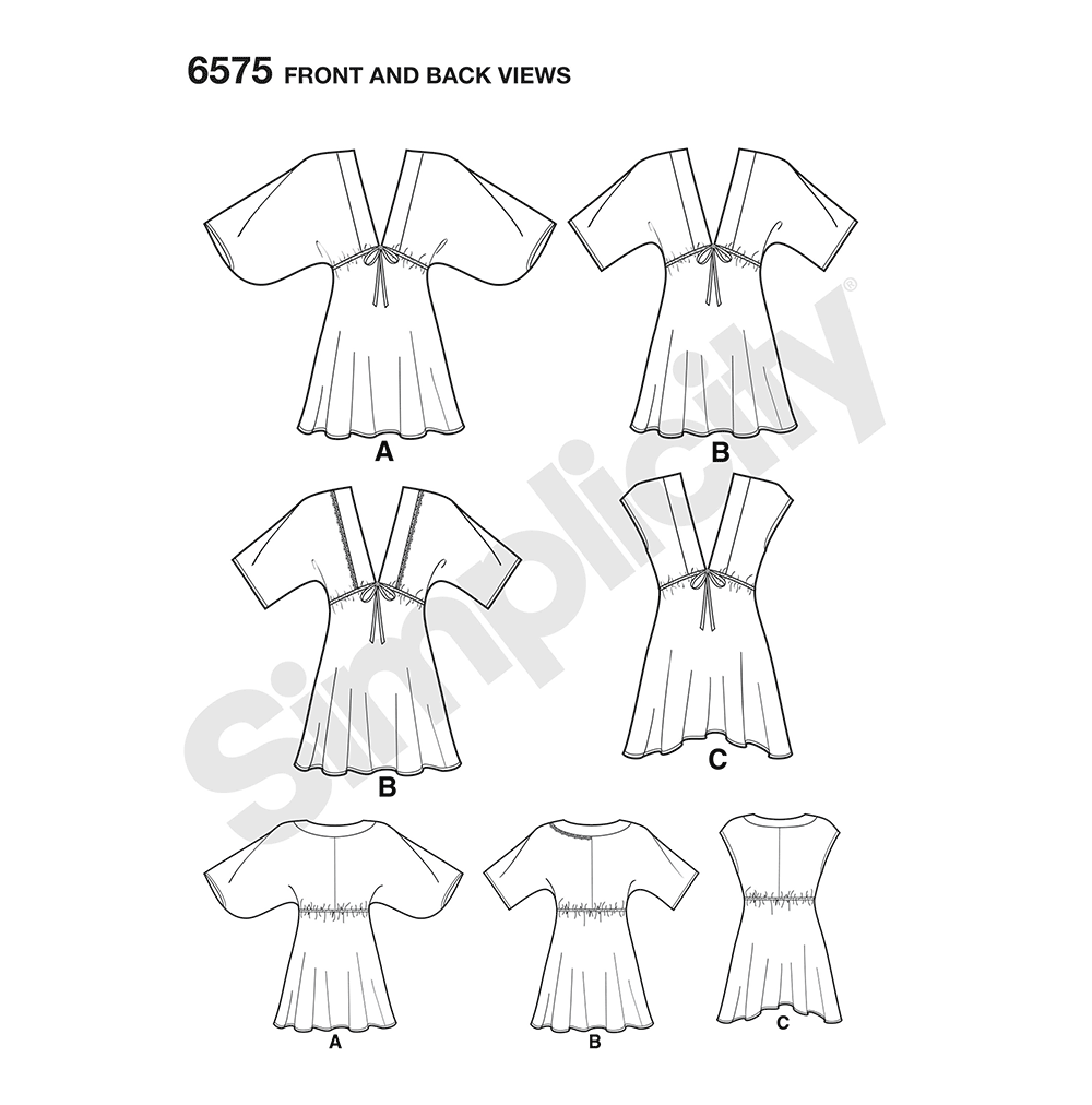 New Look N6575 sewing pattern envelope showing misses' tunic