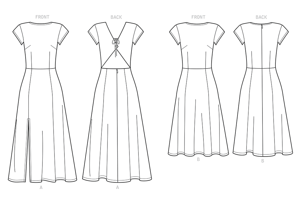 New Look N6696 sewing pattern envelope showing cap sleeve dresses designs
