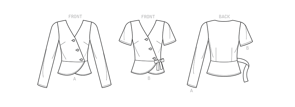 New Look N6700 sewing pattern envelope showing wrap tops designs