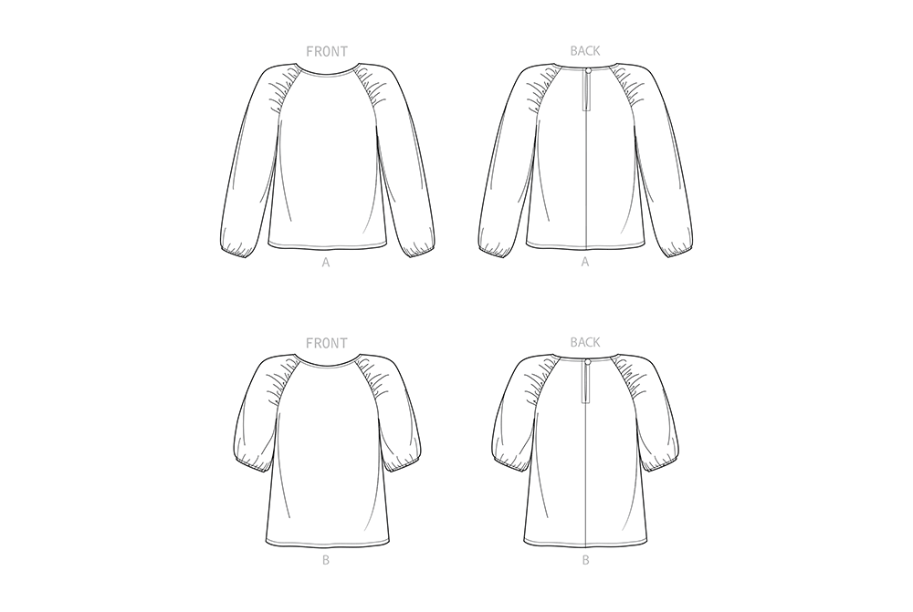 New Look N6708 sewing pattern envelope showing raglan sleeve top