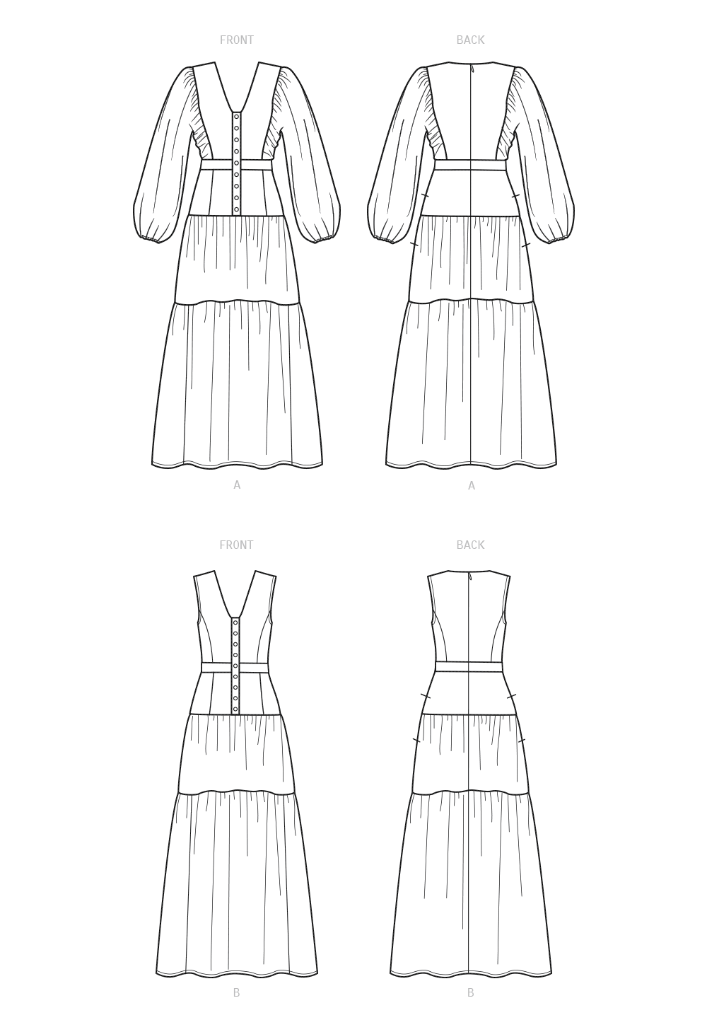 New Look N6718 sewing pattern envelope showing balloon sleeve midi dress
