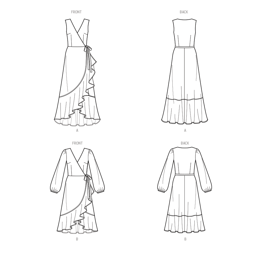 New Look N6750 sewing pattern envelope showing wrap dress