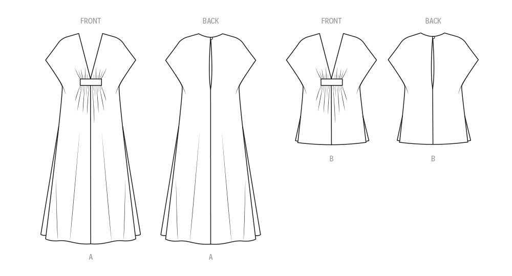 New Look sewing pattern N6795 envelope showing a caftan with a deep V-neckline