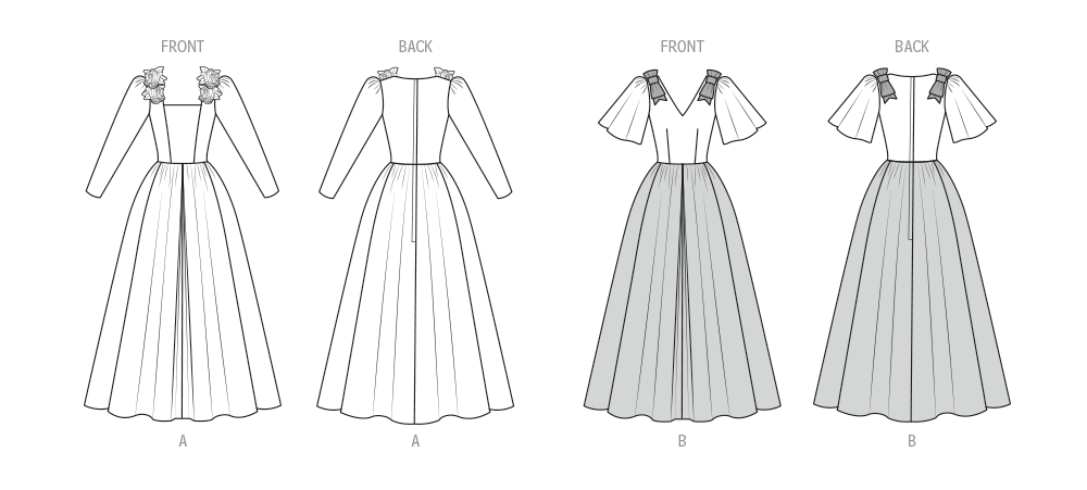New Look N6807 sewing pattern envelope showing full length occasion dresses