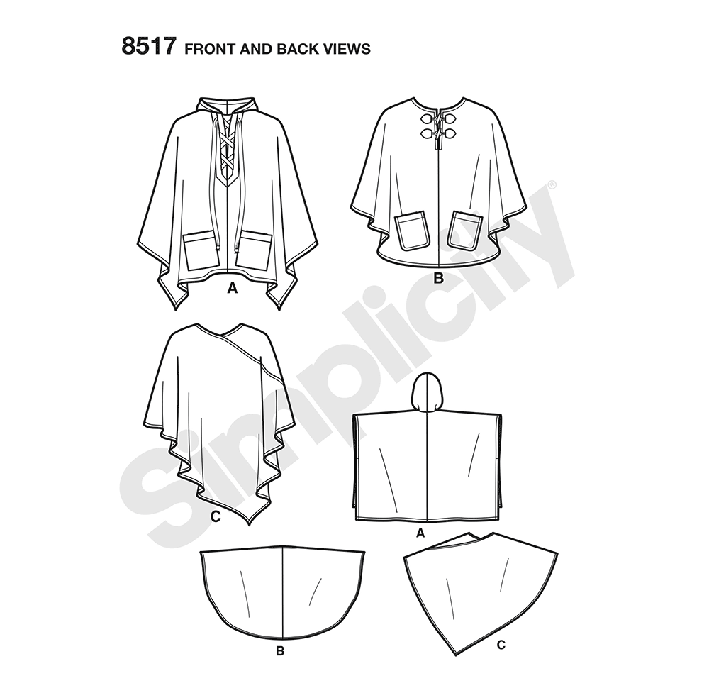 Simplicity sewing pattern S8517 envelope showing poncho