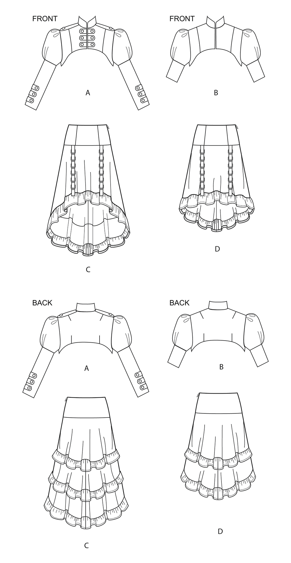 Simplicity S9007 sewing pattern envelope showing costumes