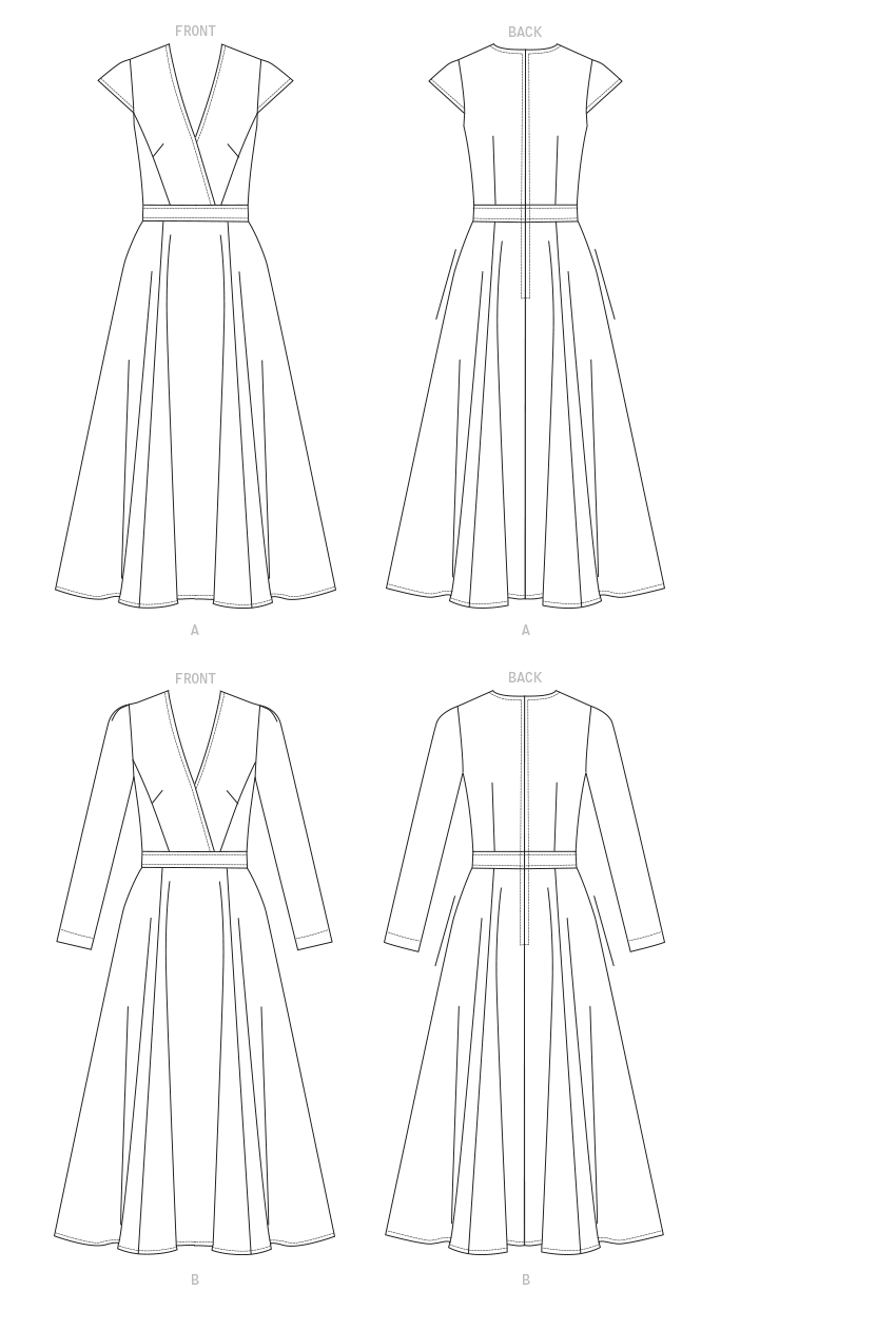 Vogue Patterns V1672 pattern envelope showing lined dress with a fitted bodice