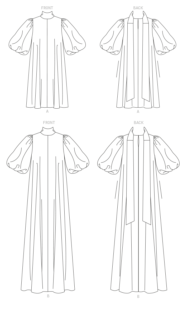 Vogue Patterns V1723 pattern envelope showing very loose-fitting, lined pullover dress