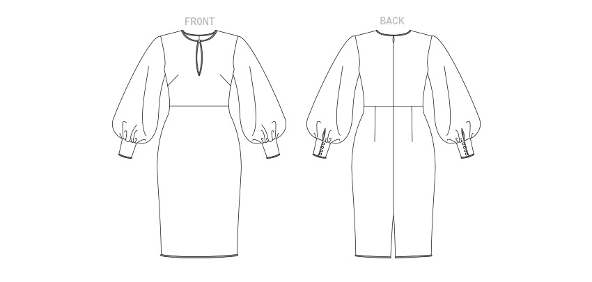 Vogue Patterns V1841 envelope showing a close-fitting, lined dress