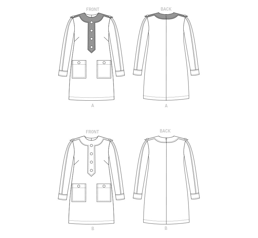Vogue Patterns V1844 envelope showing a lined, fitted dress