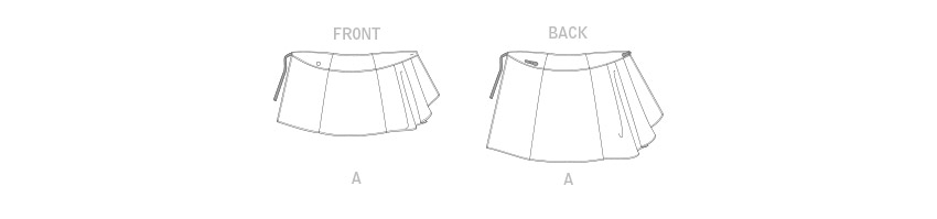 Vogue Patterns V1850 envelope showing an unlined asymmetric wrap skirt