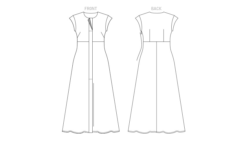 Vogue V1859 pattern envelope showing the empire seam maxi dress designs