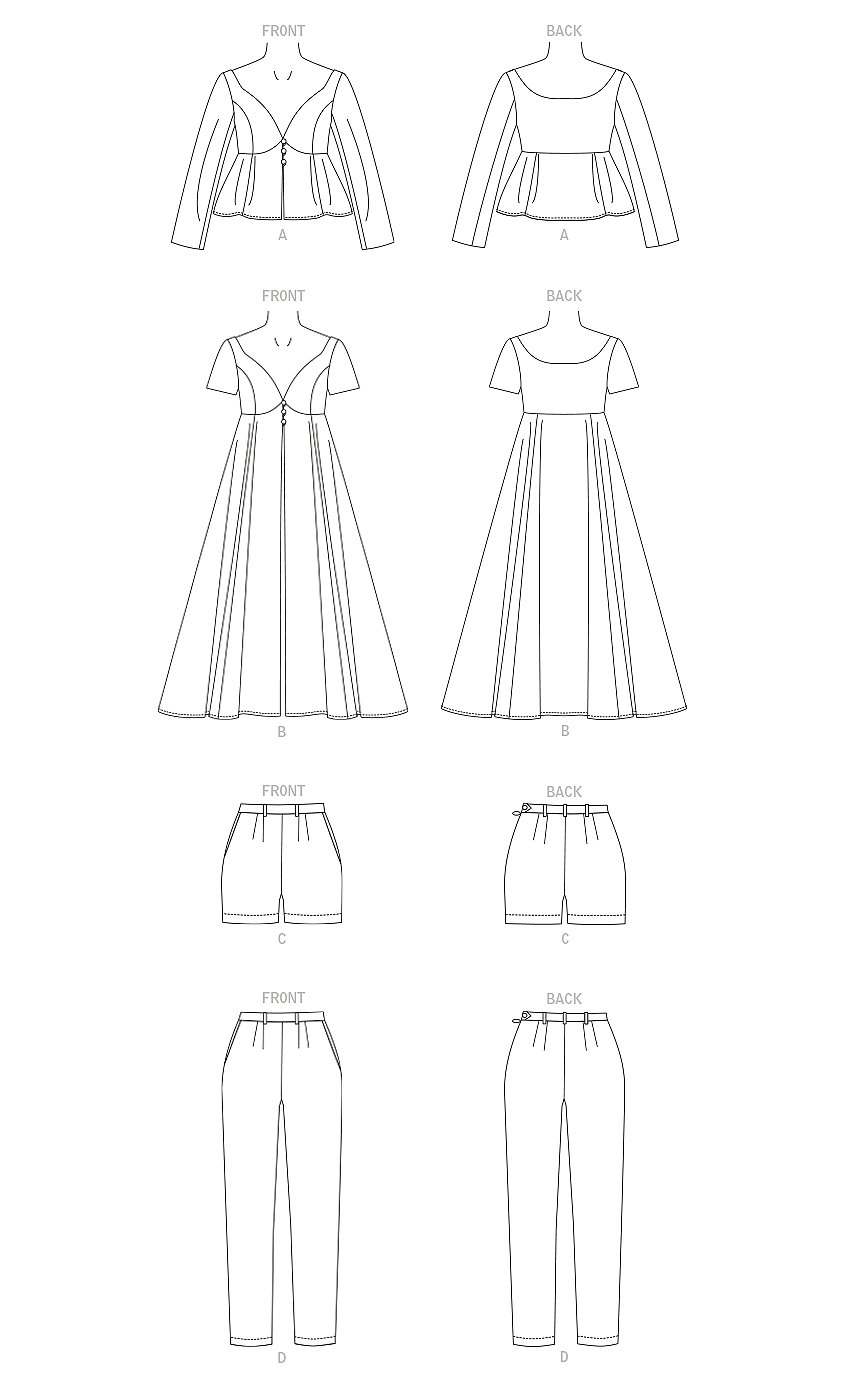 Vogue Patterns V1901 pattern envelope showing the off-the-shoulder top designs