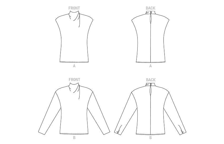 Vogue Patterns V1902 pattern envelope showing the draped blouse designs