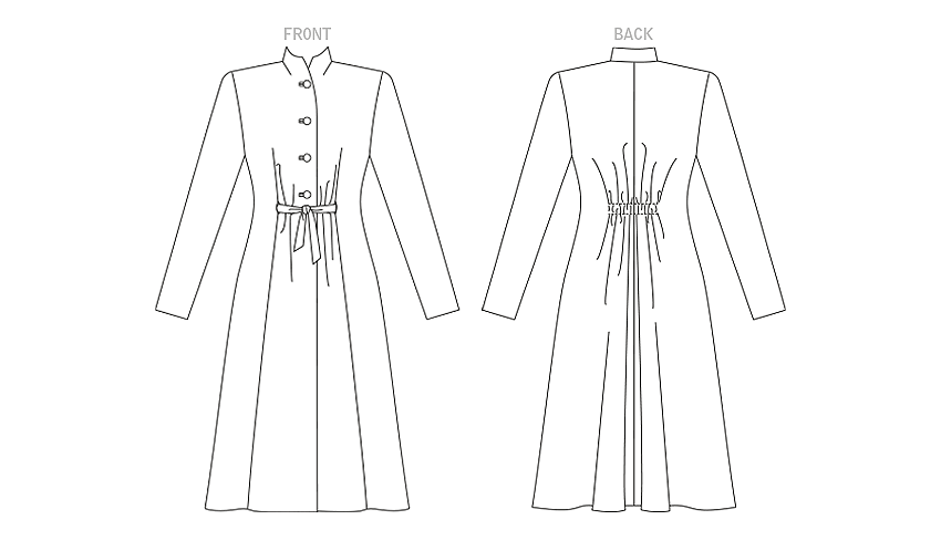 Vogue Patterns V1903 pattern envelope showing the full length coat designs
