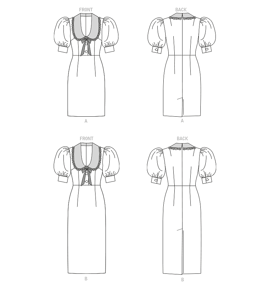 Vogue Patterns V1905 envelope showing the lined dress designs