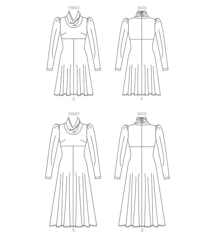 Vogue Patterns V1907 envelope showing the fit and flare dress designs
