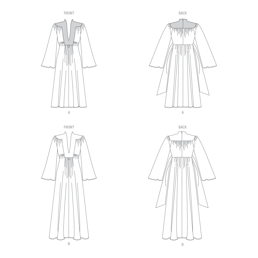 Vogue Patterns V1921 envelope showing the loose-fitting dress designs