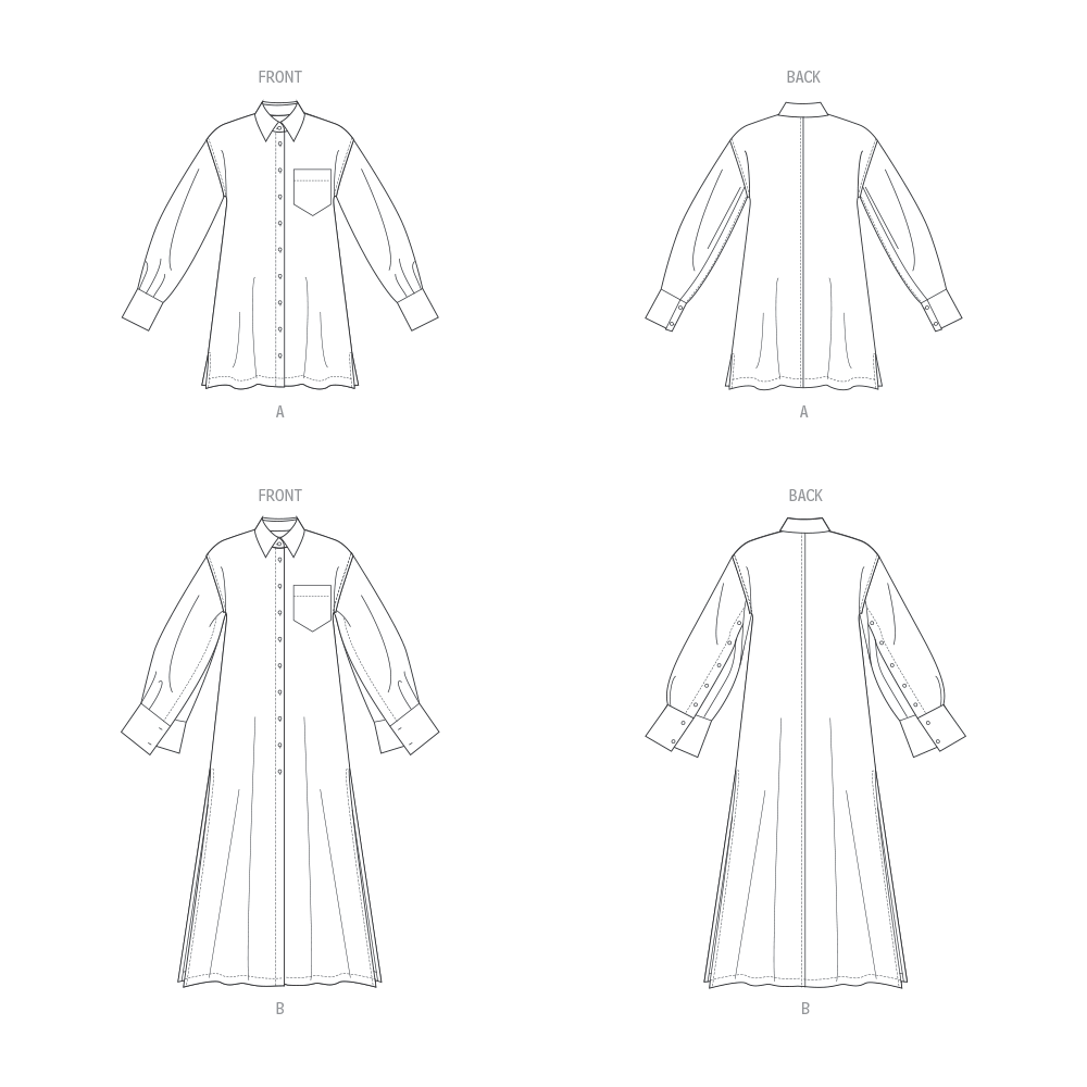 Vogue Patterns V1933 envelope showing the button-front A-line dress
