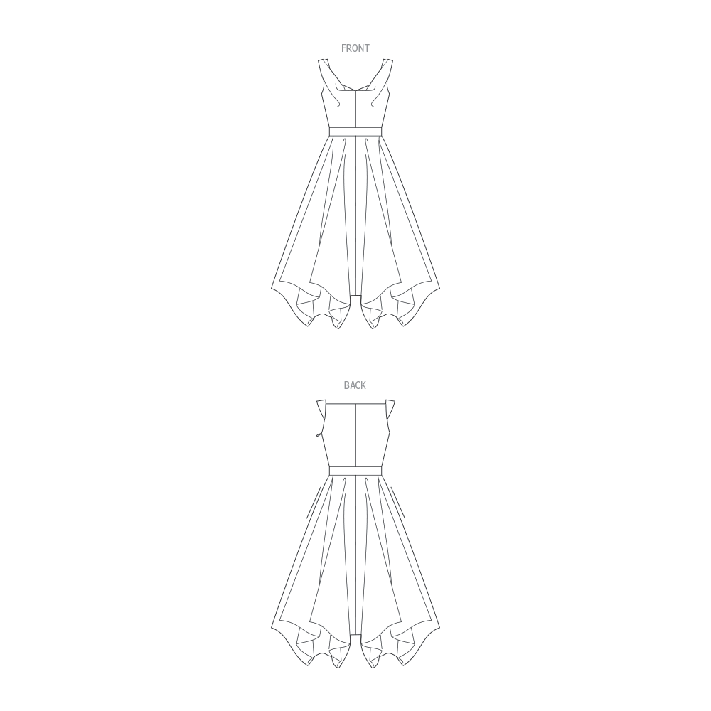Vogue Patterns V1935 envelope showing the lined dress with a bias cut bodice
