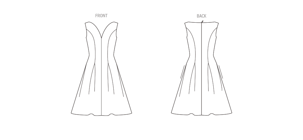 Vogue Patterns V1949 envelope showing the underlined, lined dress with ruffled petticoat