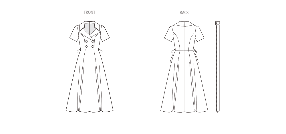 Vogue Patterns V1950 envelope showing the fit-and-flare lined dress