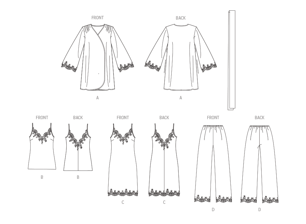 Vogue Patterns V1962 envelope showing the wrap robe designs