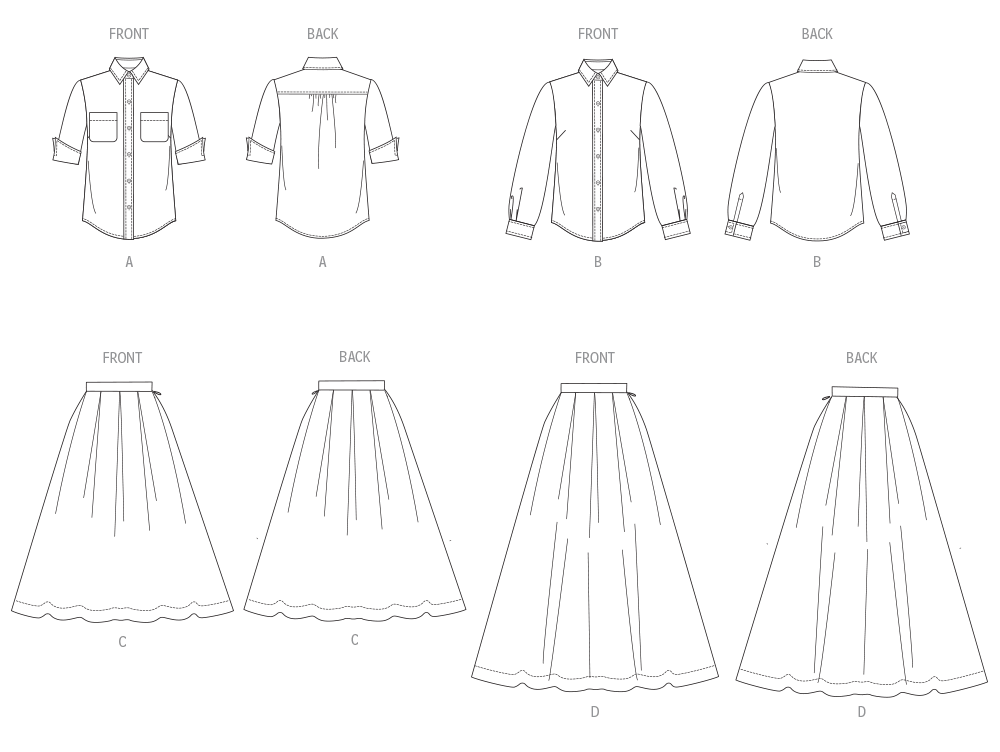 Vogue Patterns V2007 envelope showing fitted button front shirt designs