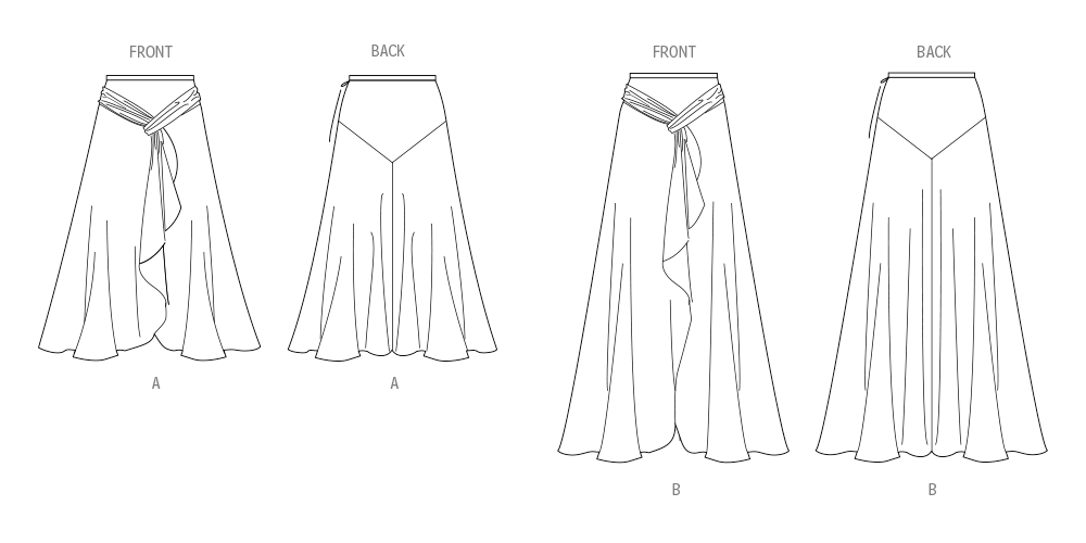 Vogue Patterns V2033 bias cut skirt sewing pattern envelope