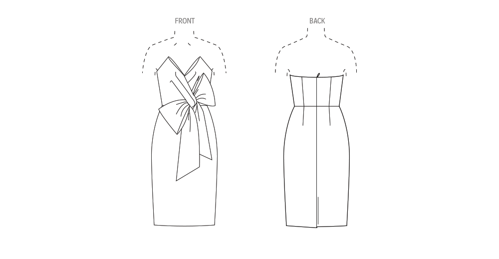 Vogue Patterns V2047 strapless occasion dress sewing pattern envelope