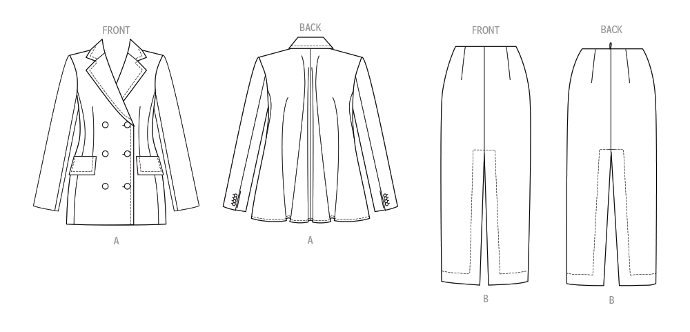 Vogue Patterns V2056 pattern envelope showing a lined jacket with a caped back