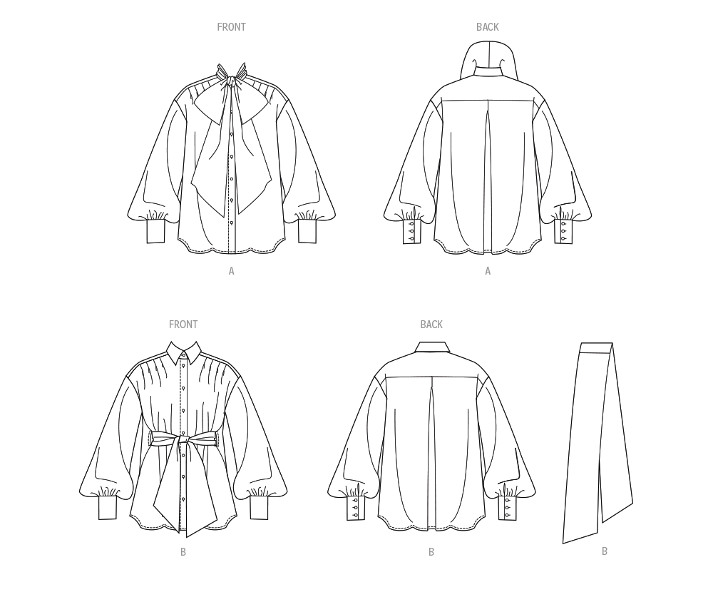 Vogue Patterns V2068 pattern envelope showing a very loose-fitting poet-style top