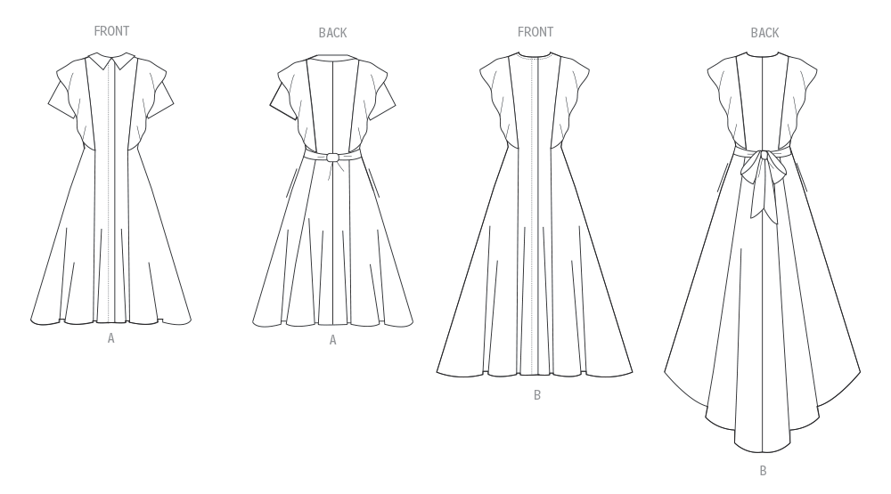 Vogue Patterns V2087 pattern envelope showing the occasion dress designs