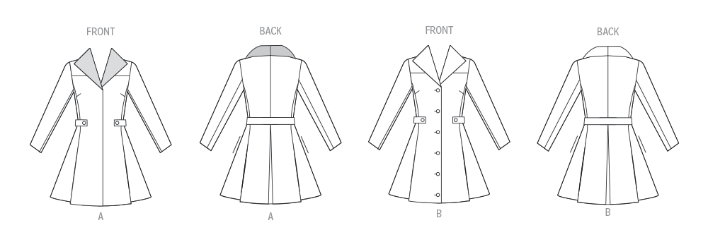 Vogue Patterns V2092 pattern envelope showing the coat designs