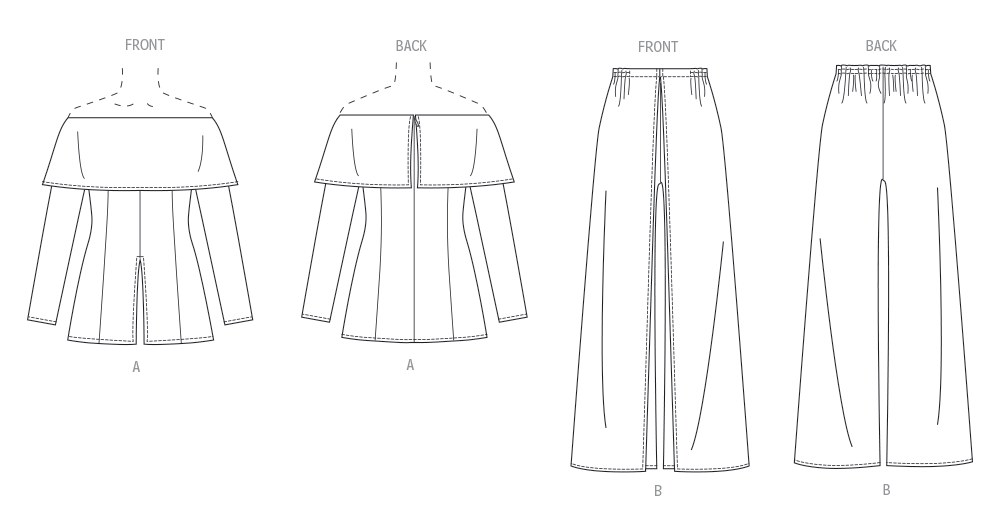 Vogue Patterns V2098 envelope showing the off-the-shoulder top designs