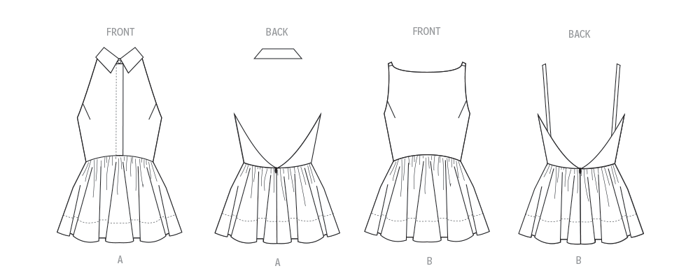 Vogue Patterns V2112 envelope showing the sleeveless peplum tops designs