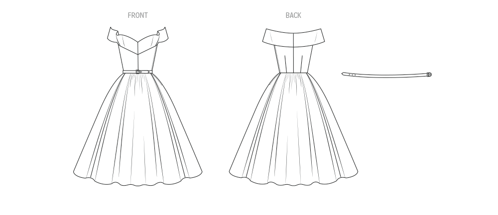 Vogue Patterns V2123 envelope showing the vintage 1954 evening dress designs