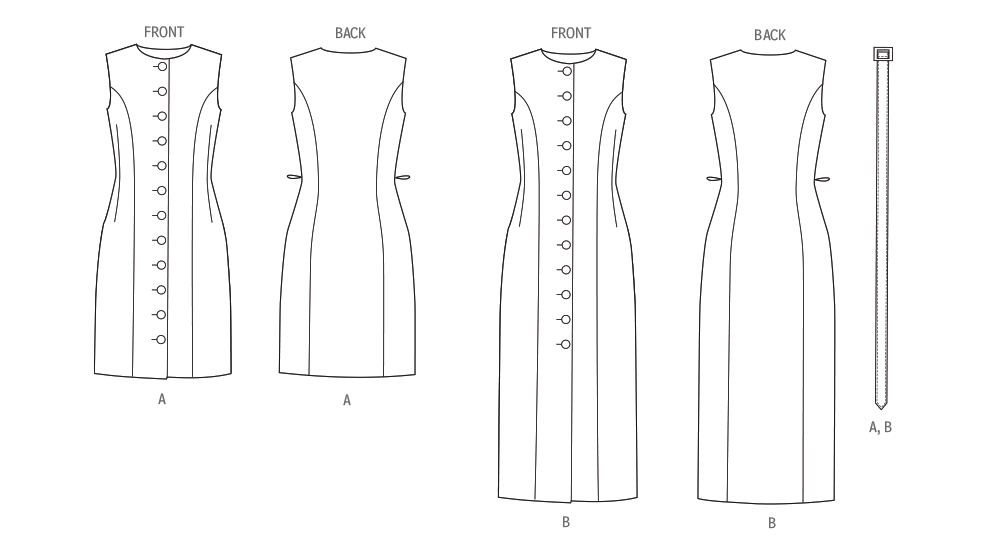 Vogue Patterns V2150 envelope showing a lined sheath dress