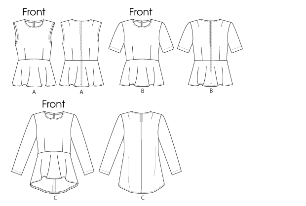 Vogue Patterns V8815 pattern envelope showing fitted top designs