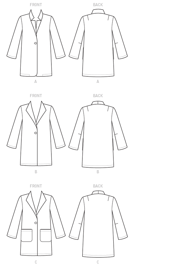 Vogue Patterns V9133 envelope showing misses' unlined jacket designs
