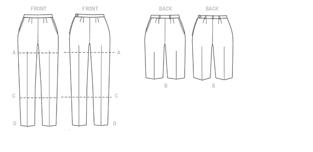 Vogue Patterns V9189 envelope showing misses' shorts & tapered trousers designs